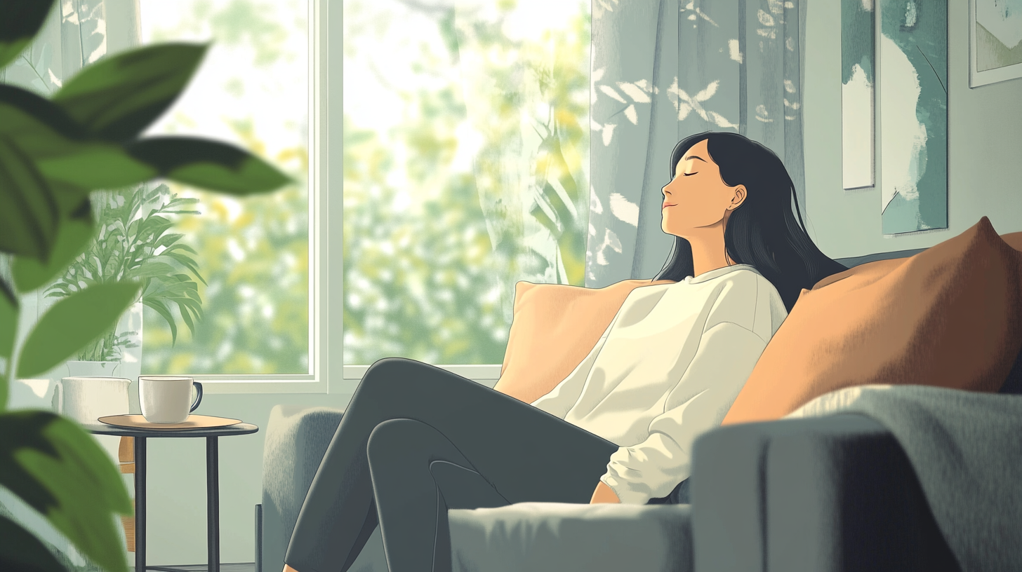 自分と向き合う女性のイメージ
