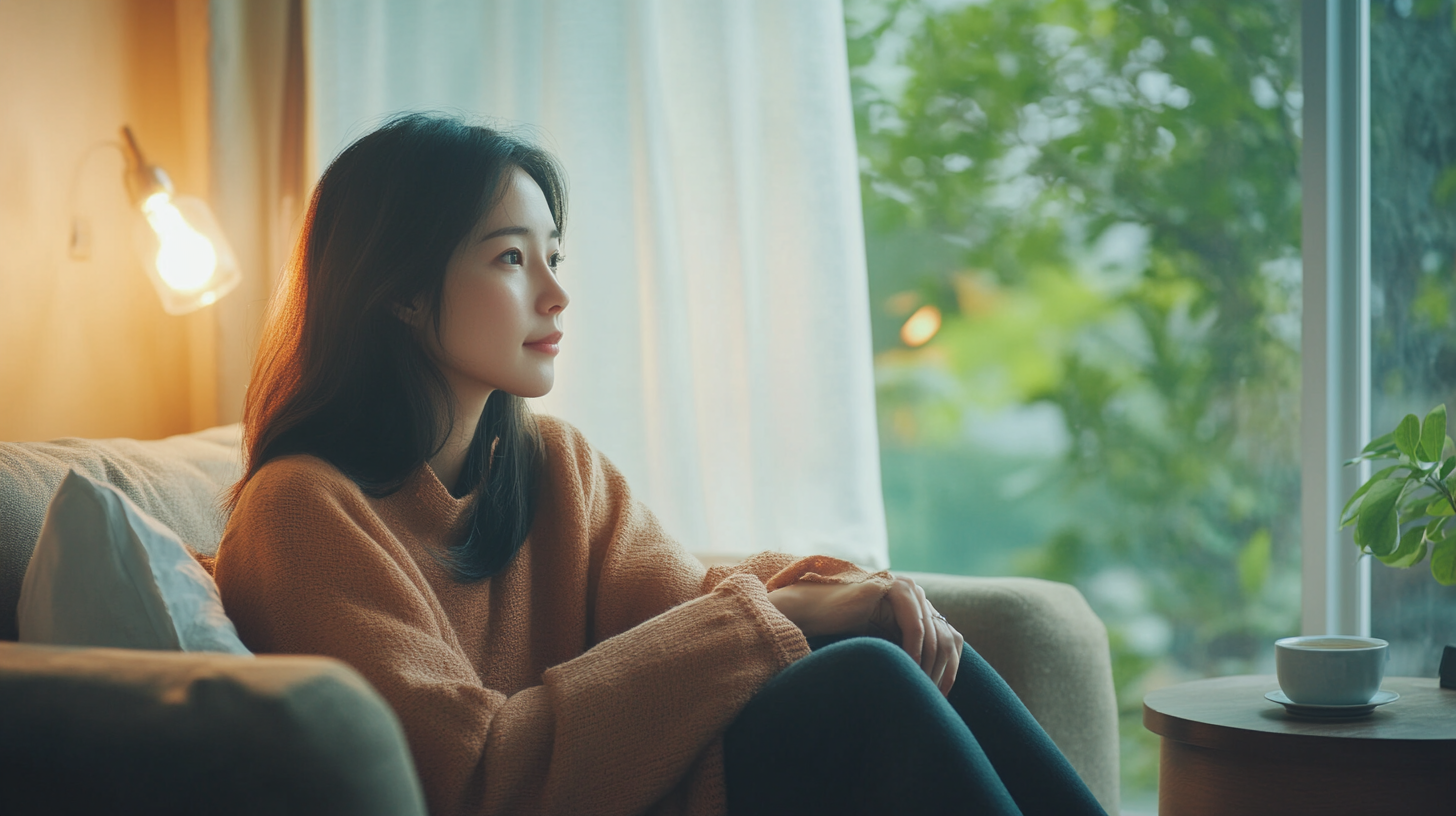 心の疲れから解放された女性イメージ