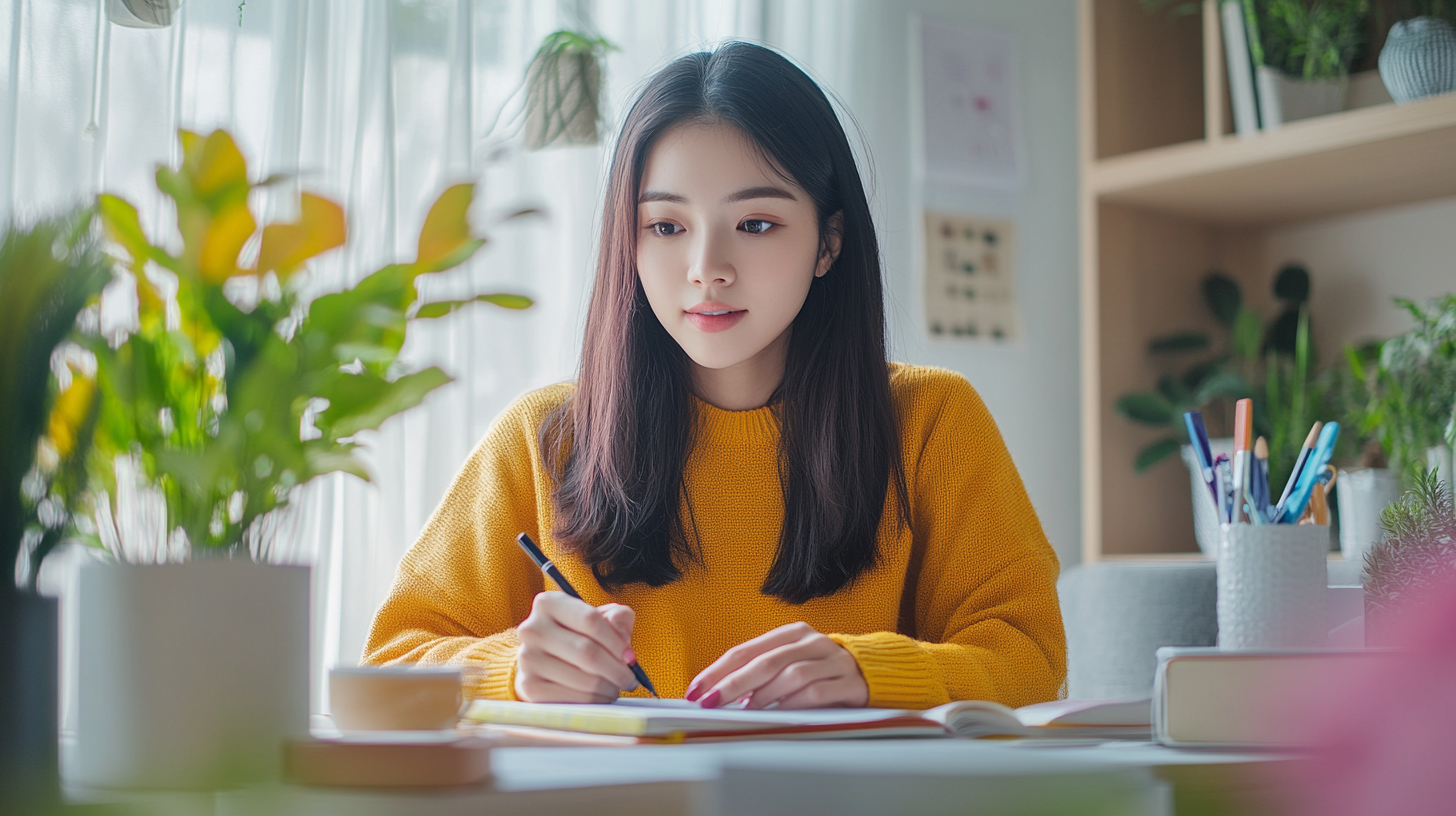 ノート術を活用する女性のイメージ