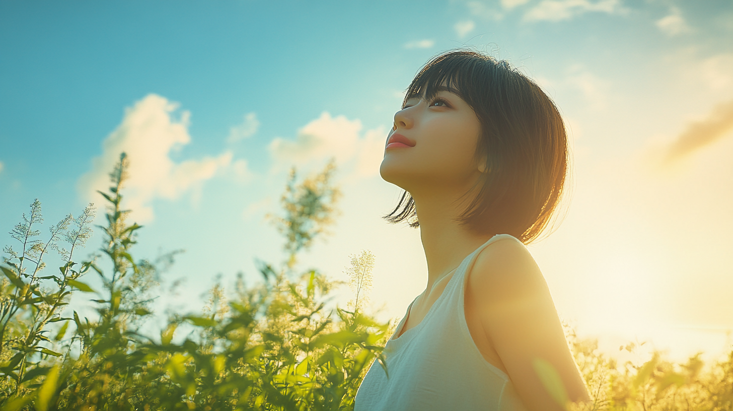 一歩踏み出そうとしている女性のイメージ