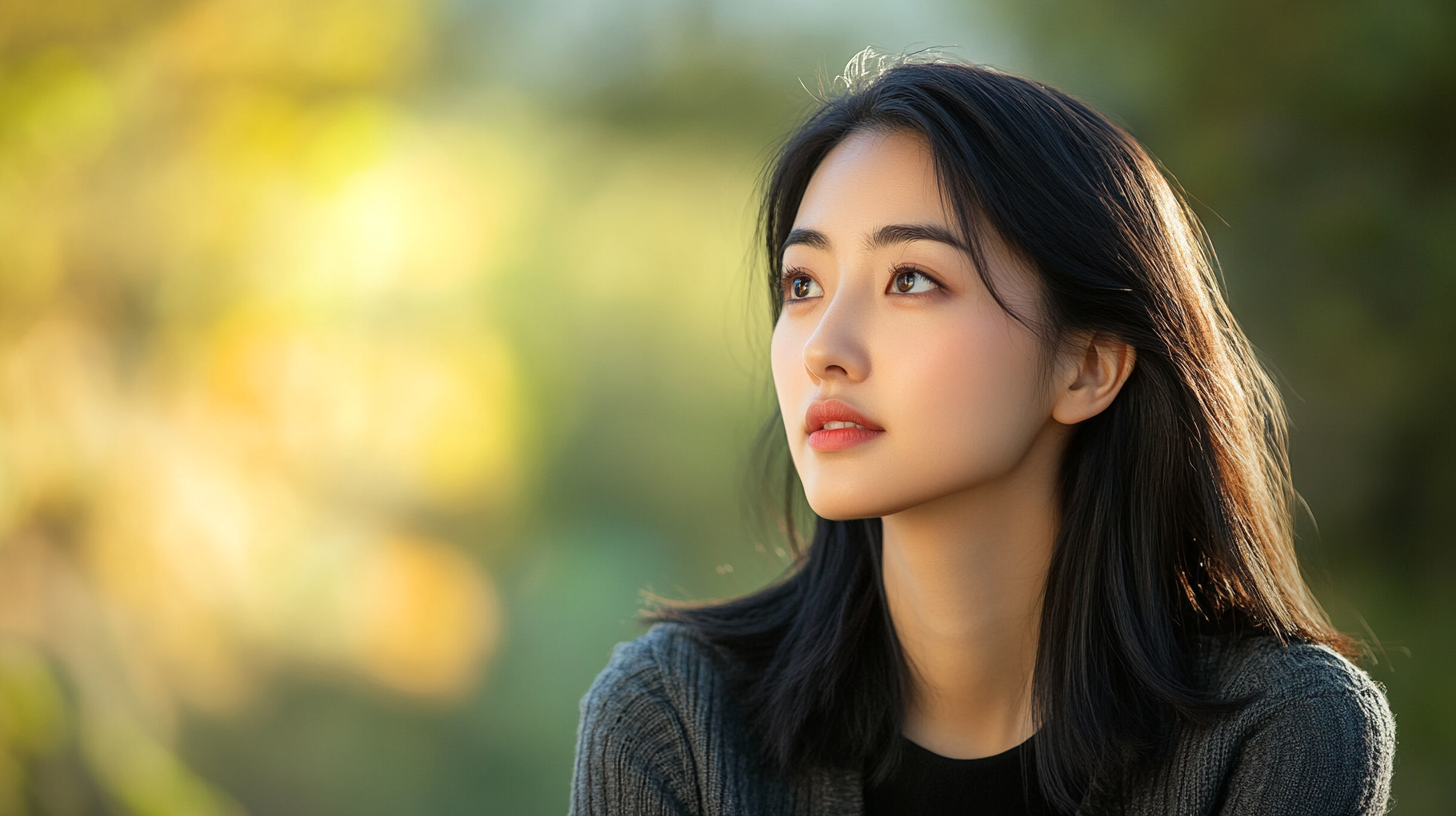 希望に満ちた女性のイメージ