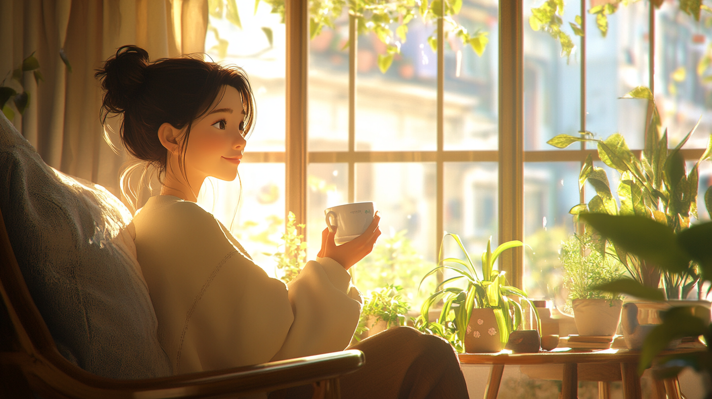 幸せを感じている女性のイメージ