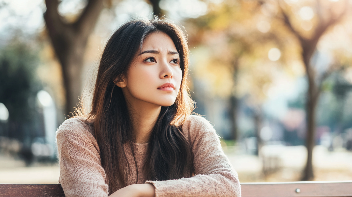 不安げにしている女性のイメージ